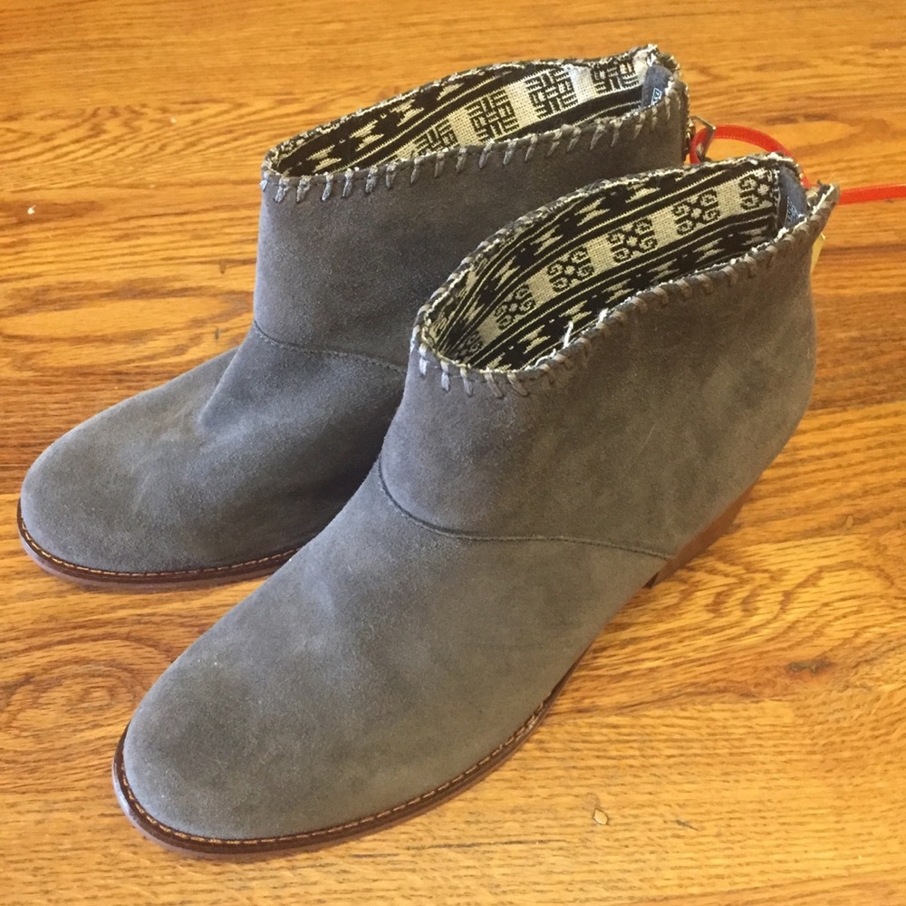 Grey suede Toms booties - new with tags!